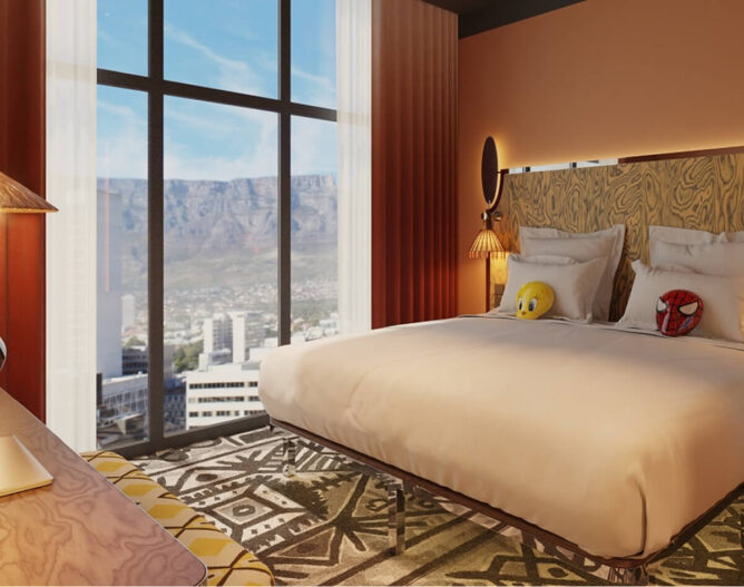 Bedroom with a big window