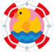 Sticker with a lifebuoy and a duck